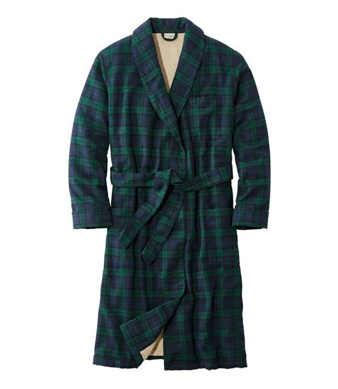 Mens Scotch Plaid Flannel Robe Sherpa Lined At Ll Bean
