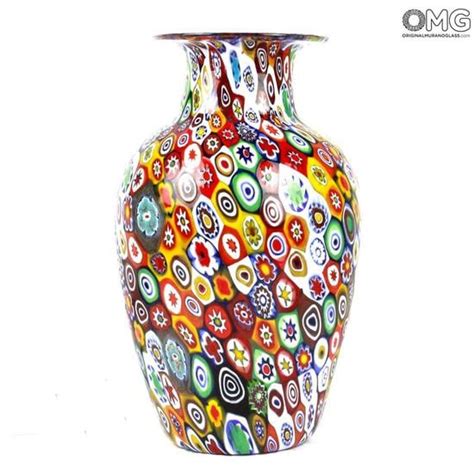 Millefiori Mix Vase Original Murano Glass Omg