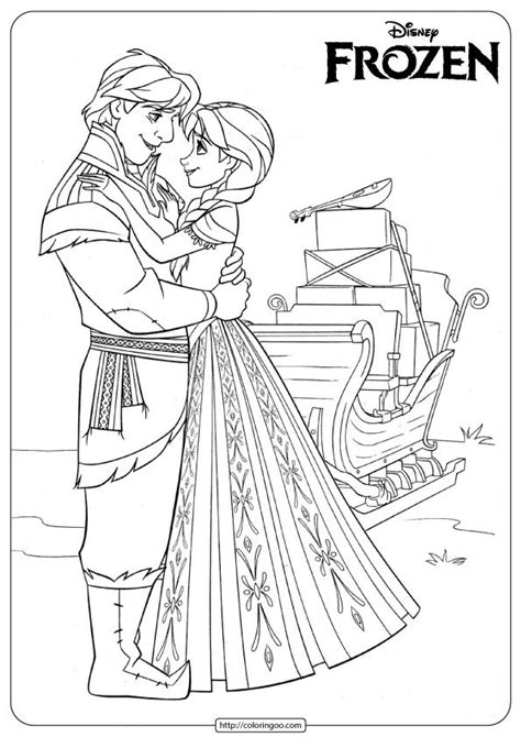 Walt Disney Coloring Pages Kristoff Princess Anna Wal