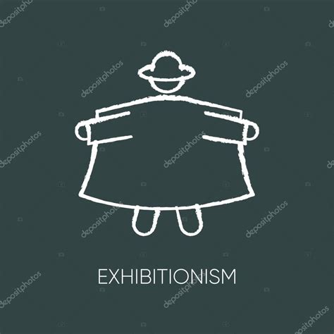 Icono de tiza de exhibicionismo Exposición corporal desnuda