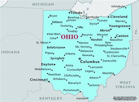 Ohio Map With Major Cities World Map