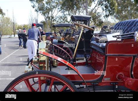 Vintage car rally in Maryborough, Australia. Close up detail and full