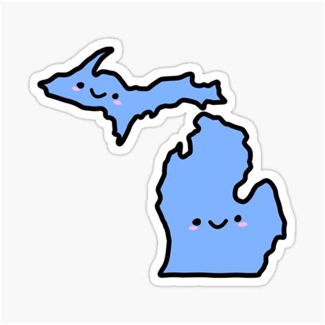 Cute Michigan Smiley Face Sticker For Sale By Williamiyov Redbubble