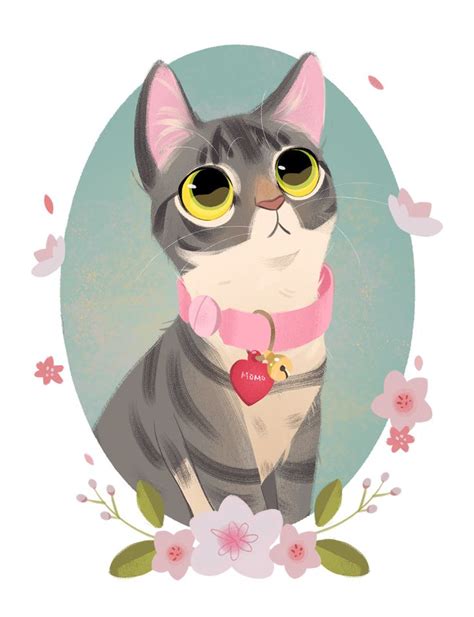 Cats On Behance With Images Cute Cat Illustration Custom Pet Art