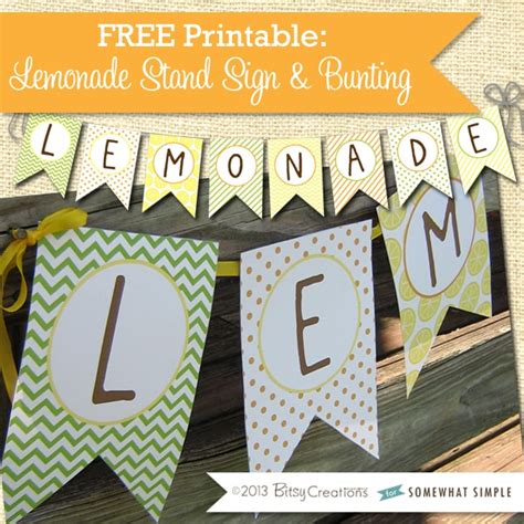 lemonade stand sign free printable cute idea by somewhat simple