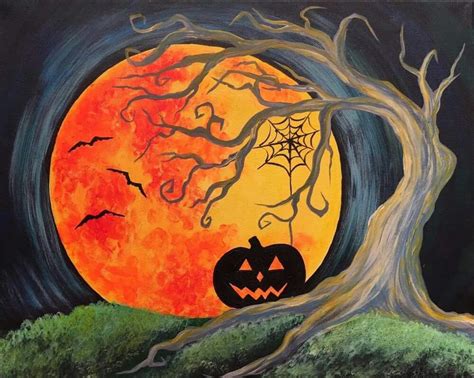 Pin By Jessica Durman On Halloween Canvas Halloween Painting Halloween Canvas Paintings