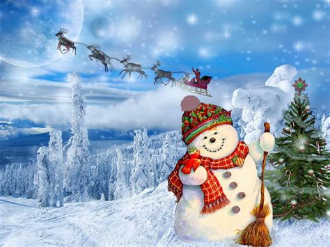 Snowman Screen Wallpaper Wallpapersafari