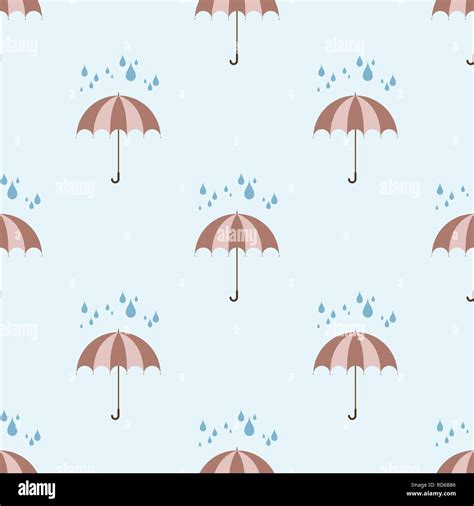 Umbrella Seamless Pattern Rain Drop Pattern Rainy Weather Background