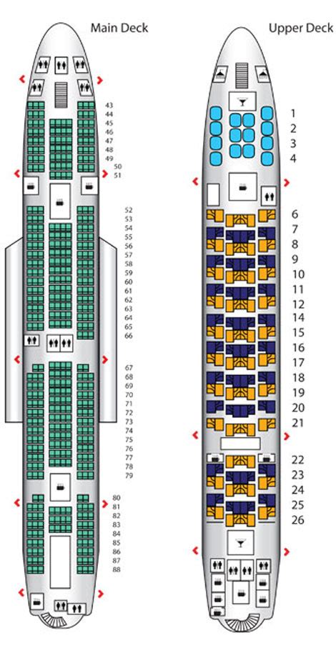 Emirates A380 Business Class Seat Map