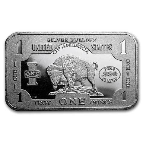 1 Troy Oz 999 Silver 1901 10 Bison Bar Bu 50 Piece Alaskan Pure Go