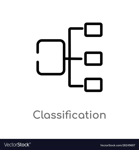 Outline Classification Icon Isolated Black Simple Vector Image