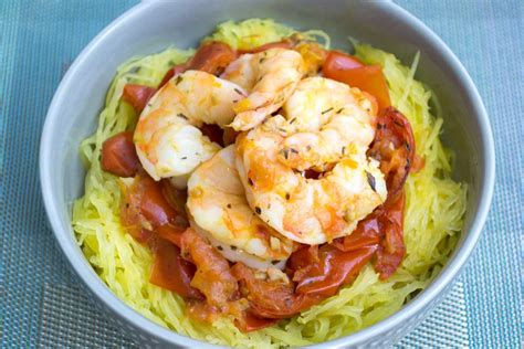 Spaghetti Squash Recipe With Roasted Tomatoes And Shrimp