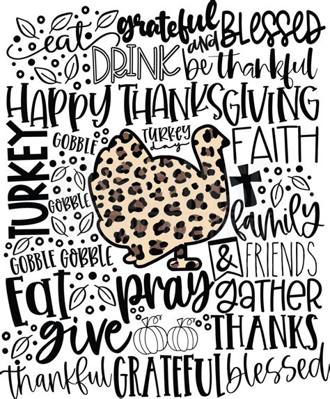 Turkey Leopard Thanksgiving Svg Thanksgiving Svg