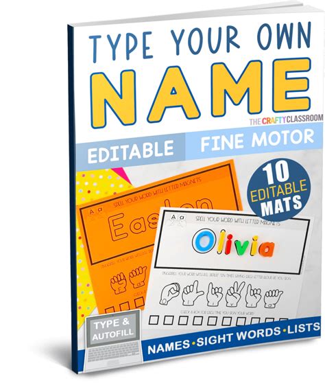 Type Your Own Name Activity Mats The Crafty Classroom