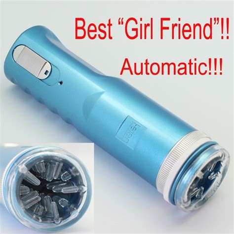 Blue Electric Retractable Male Masturbator Pussy Cup Piston Fully