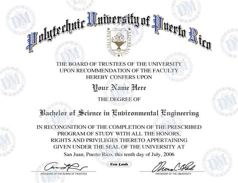 Fake Diploma Samples From Puerto Rico Diploma Makers