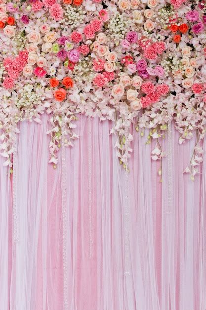 Premium Photo Beautiful Flowers Background For Wedding Scene
