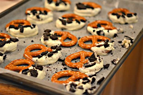 Bounty Chocolate Pretzels Dipped In White Chocolate And Topped With