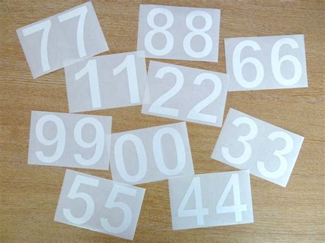 71mm White Sticky Vinyl Numbers Self Adhesive Stickers Plastic Stick On