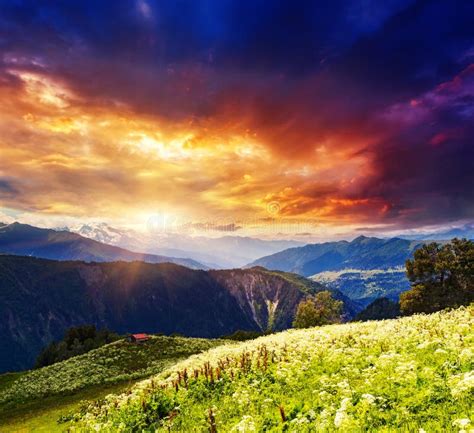 Magical Mountains Landscape Stock Image Image Of Evening Holiday