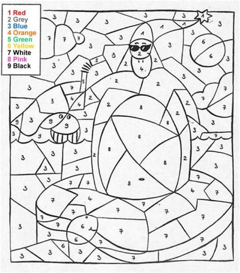 Intricate Color by Number | Sea, whale Color by number coloring page