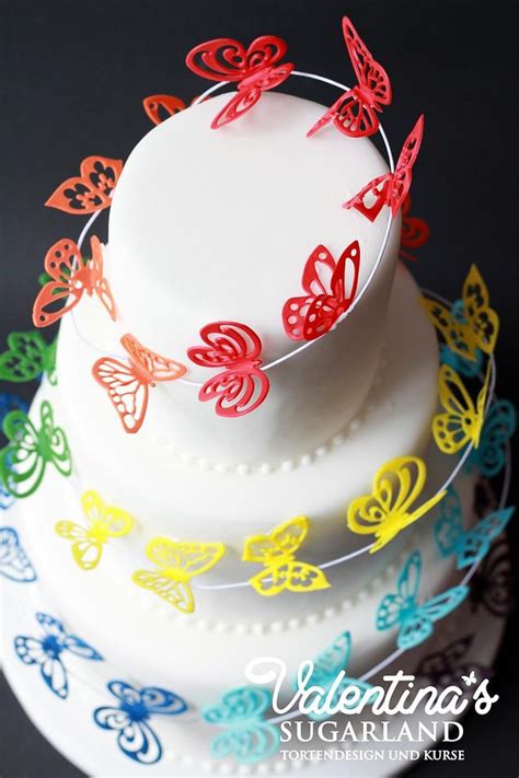 Rainbow Butterflies Cake Decorated Cake By Valentinas Cakesdecor