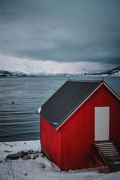 Red Cabins Of Norway By Calumkozma