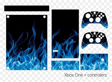 Blue Flames Xbox Skin Sticker Blue Flame Computer Background Hd Png