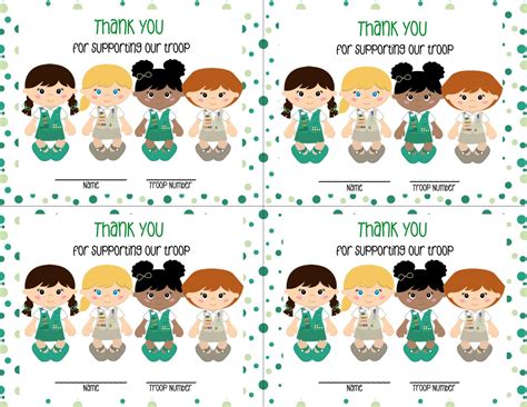 Free Printable Girl Scout Cookie Thank You Cards Vsascreen