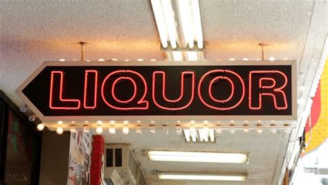 Sign Liquor Flashing Store Stock Footage Video 100 Royalty Free