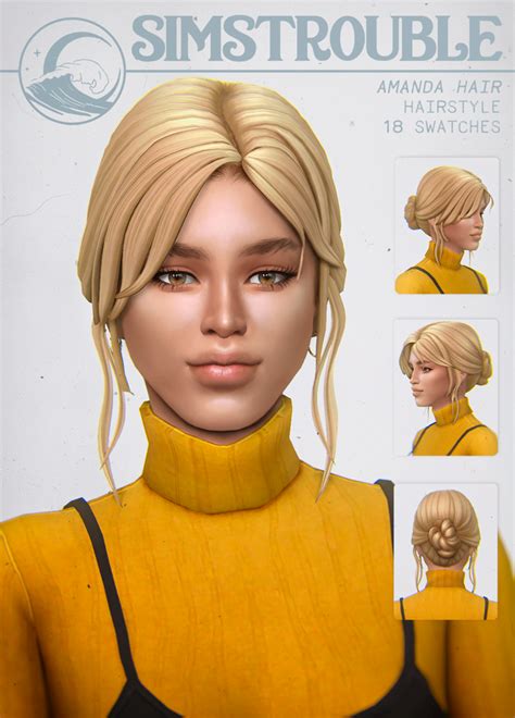 Amanda By Simstrouble Patreon Sims Hair Sims 4 Sims