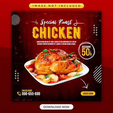 Premium Psd Special Roast Chicken Or Restaurant Promotional Banner