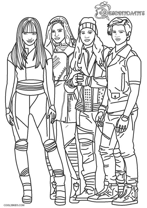 Descendants Coloring Pages Disney Descendants Coloring Page Klikplayer