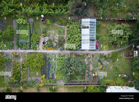 Aerial View Of Vegetable Urban Garden Stock Photo Alamy