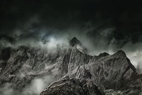 Rocky Mountain Mountains Fog Summit Hd Wallpaper Wallpaper Flare