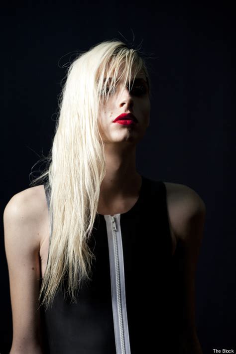 andrej pejic male model wears lipstick and swimsuit in first beauty spread photos huffpost