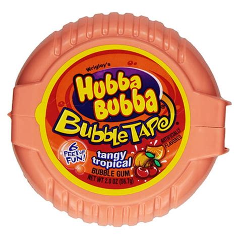 Wrigleys Hubba Bubba Bubble Tape Tangy Tropical Bubble Gum 2 Oz 12