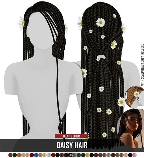 Daisy Hair• New Mesh • Compatible With Hq Mod • Category Hair • Custom