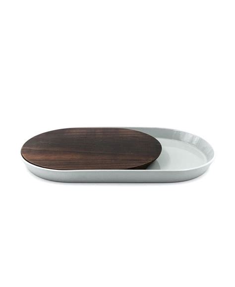 Bomshbee Eclipse Oval Serving Platter With Wood Board Macys