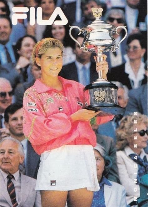 monica seles tennis victory at australian open 1992 rare italian postcard topics sports