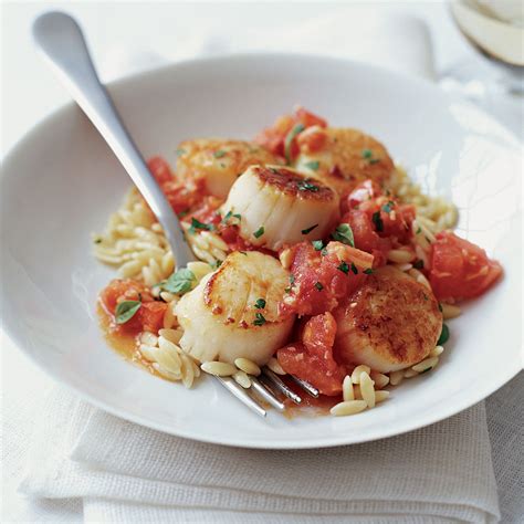 Scallops With Orzo Tomatoes And Ginger Recipe Eric Ripert Food And Wine