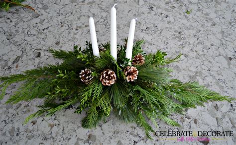 Diy Evergreen Christmas Centerpiece Celebrate And Decorate