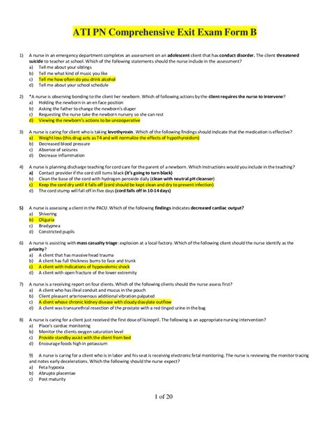 Ati Practice Assessment A Quizlet