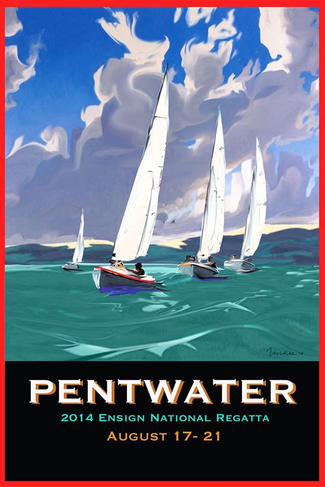 Pentwater Retro Poster Sailing Art Sailboat Art Sailing