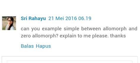 Comment And Question About Morphology Sri Rahayu