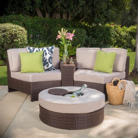 4 piece conversation sets that will bring new atmosphere for your lovely home. Noble House 4-Piece Wicker Patio Sectional Seating Set ...