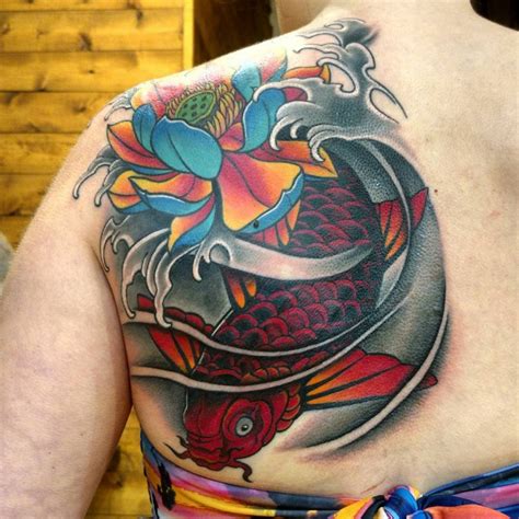 This design definitely shows elements of the dragon (particularly the eyes) and as such is representing the transformation of. 21+ Awesome Koi Fish Tattoo Designs, Ideas | Design Trends ...
