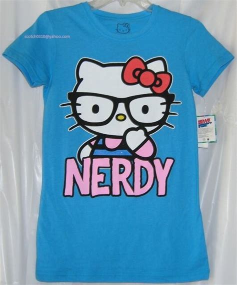 hello kitty tee t shirt nerd ladies size medium nwt ebay
