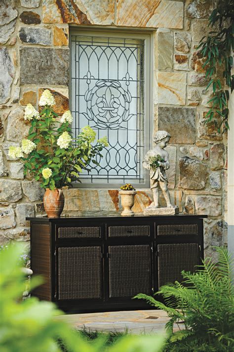 Resin Wicker Outdoor Buffet With Storage Traditional Birmingham