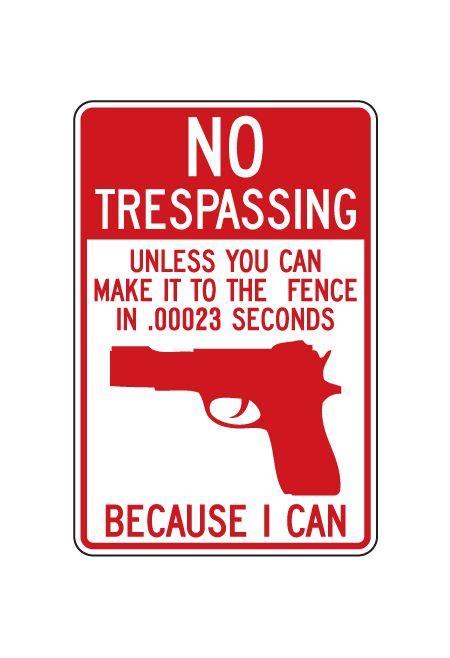 Funny Gun Sign No